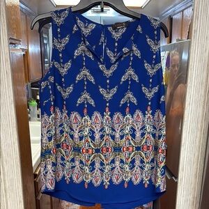 New Chic Blue Patterned Women's Top